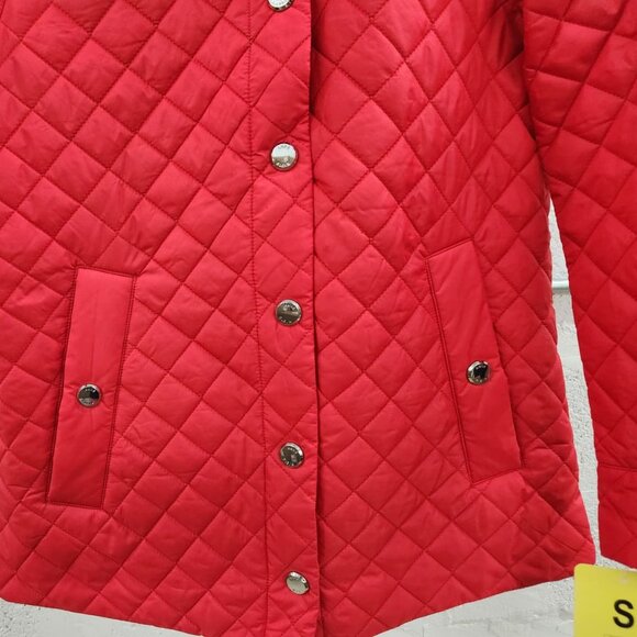 NWT Anne Klein Women’s Red Quilted Snap-Front Jacket – Size S - Picture 8 of 16